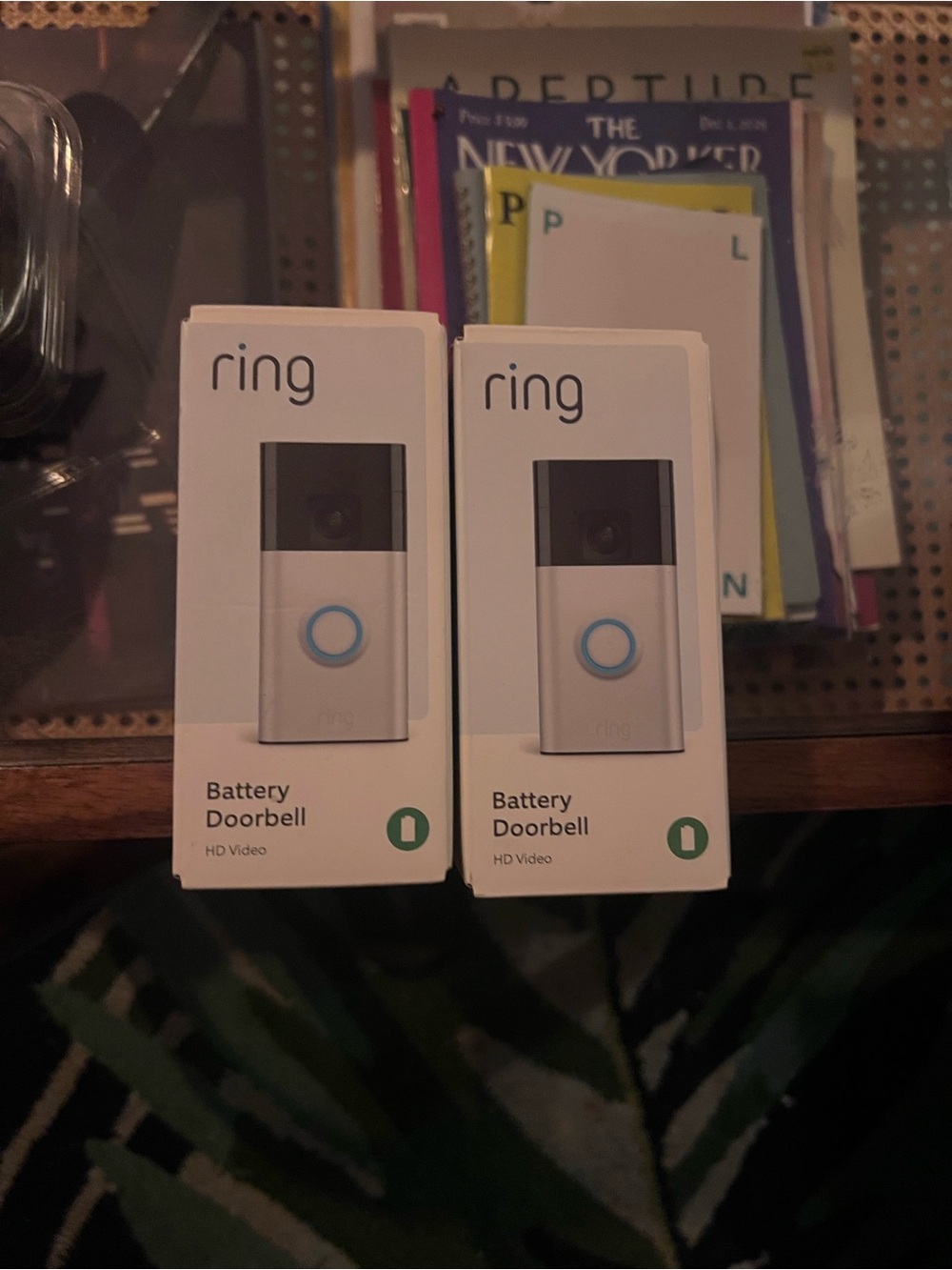 Ring Battery Doorbell Two-Pack — White with Blue Accent